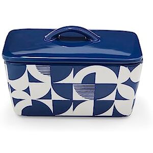 Cooksmart British Designed Ceramic Butter Dish with Lid Large Butter Dish for All Types of Kitchens Butter Dishes for of Butter Bauhaus Geo, Blue Cooksmart British Designed Ceramic Butter Dish with Lid Large Butter Dish for All Types of Kitchens Butter Dishes for of Butter Bauhaus Geo, Blue