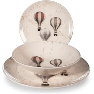 H&H Frosty Sky Christmas/Winter/Autumn 18 Piece Stoneware Decorated Dinner Set Hot Air Balloons 6 Tiers, 6 Bases, 6 Fruits Dishwasher and Microwave Safe H&H Frosty Sky Christmas/Winter/Autumn 18 Piece Stoneware Decorated Dinner Set Hot Air Balloons 6 Tiers, 6 Bases, 6 Fruits Dishwasher and Microwave Safe