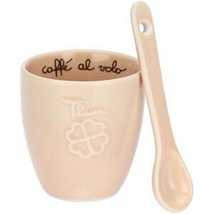THUN , Caffeino Quadrifoglio with Porcelain Teaspoon, Diameter 3.5 cm, 6.5 cm H, 110 cc, Teaspoon 10 cm THUN , Caffeino Quadrifoglio with Porcelain Teaspoon, Diameter 3.5 cm, 6.5 cm H, 110 cc, Teaspoon 10 cm