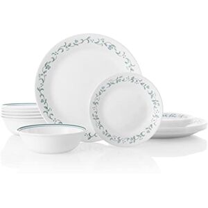 Corelle 18-Piece Dinner Set, Country Cottage, Blue and White Service for 6, Chip Resistant Dinnerware, Includes 26cm Dinner Plates, 17cm Salad/Side Plates and 530ml Soup/Cereal Bowls Corelle 18-Piece Dinner Set, Country Cottage, Blue and White Service for 6, Chip Resistant Dinnerware, Includes 26cm Dinner Plates, 17cm Salad/Side Plates and 530ml Soup/Cereal Bowls