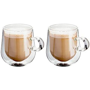 Judge Double Walled Glass Coffee Cups, Set of 2 Latte Glasses, 275 ml Each, Handmade Insulated Borosilicate Glass Judge Double Walled Glass Coffee Cups, Set of 2 Latte Glasses, 275 ml Each, Handmade Insulated Borosilicate Glass