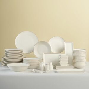 KARACA Donatella Fine Bone China Dinner Set 70-Piece Dinnerware for 12 People, Dinner Plate Set with Pasta Bowls, Dessert Plates, Large Serving Bowls and Porcelain Spoons Gold White KARACA Donatella Fine Bone China Dinner Set 70-Piece Dinnerware for 12 People, Dinner Plate Set with Pasta Bowls, Dessert Plates, Large Serving Bowls and Porcelain Spoons Gold White
