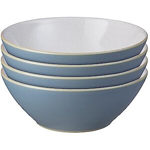 Denby Impression Blue Cereal Bowls Set of 4 Dishwasher Microwave Safe Crockery Ceramic Stoneware Tableware Soup Bowls Denby Impression Blue Cereal Bowls Set of 4 Dishwasher Microwave Safe Crockery Ceramic Stoneware Tableware Soup Bowls