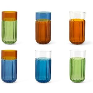 H&H Set of 6 Glasses Factory Assorted Colours Cl42 H&H Set of 6 Glasses Factory Assorted Colours Cl42