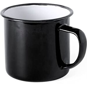 eBuyGB Set of 4 380ml Coloured Enamel Mugs Retro Outdoor Camping Travel Tin Rustic Metal Cups (Black) eBuyGB Set of 4 380ml Coloured Enamel Mugs Retro Outdoor Camping Travel Tin Rustic Metal Cups (Black)