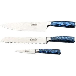 Rio Sunrise Collection 3-Piece Kitchen Knife Set, Premium Stainless Steel with Resin Handles – Chef’s Knife, Paring Knife & Bread Knife Rio Sunrise Collection 3-Piece Kitchen Knife Set, Premium Stainless Steel with Resin Handles – Chef’s Knife, Paring Knife & Bread Knife
