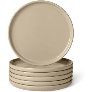 Amazon Basics Glazed Stoneware Appetizer Plates, 6-Piece Set, Microwave and Dishwasher-Safe, 17cm, Linen Gray Amazon Basics Glazed Stoneware Appetizer Plates, 6-Piece Set, Microwave and Dishwasher-Safe, 17cm, Linen Gray