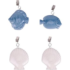 Tivoli Ocean Coastal Style Ceramic Tablecloth Clips Set of 4 Tivoli Ocean Coastal Style Ceramic Tablecloth Clips Set of 4