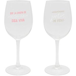 Mr. Wonderful Mr Wonderful Woa08920Es Set of 2 Wine Glasses "to Brindar (and What Surja)", Multi-Coloured (Set of 1) Mr. Wonderful Mr Wonderful Woa08920Es Set of 2 Wine Glasses "to Brindar (and What Surja)", Multi-Coloured (Set of 1)