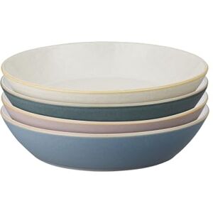 Denby Impression Mixed Colour Pasta Bowls Set of 4 Dishwasher Microwave Safe Crockery Blue, Pink, Cream, Black Ceramic Stoneware Tableware Denby Impression Mixed Colour Pasta Bowls Set of 4 Dishwasher Microwave Safe Crockery Blue, Pink, Cream, Black Ceramic Stoneware Tableware