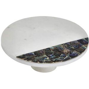 Premier Housewares Marble Cake Stand, Paua Shell, White 26 cm,1001197 Premier Housewares Marble Cake Stand, Paua Shell, White 26 cm,1001197
