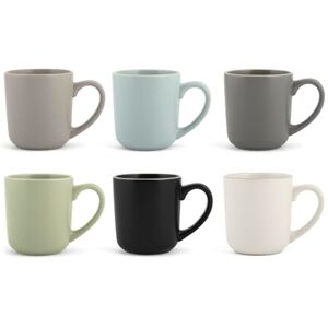 H&H Set of 6 Mugs Bergen Assorted Colours CC 400 H&H Set of 6 Mugs Bergen Assorted Colours CC 400