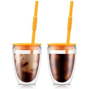 Bodum PAVINA to GO 2 pcs 0,3l Double Wall Tumbler with lid & Straw, K11849-449SA-449-Y21 Bodum PAVINA to GO 2 pcs 0,3l Double Wall Tumbler with lid & Straw, K11849-449SA-449-Y21