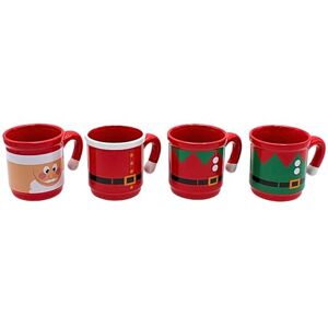 Dekohelden24 Stoneware Mulled Wine, Christmas Mug, Secret Santa Jacket Cup as a Set of 4, Size (L x W x H) 12 x 8.3 x 8.6 cm, Capacity Approx. 250 ml, red, 8,6 cm Dekohelden24 Stoneware Mulled Wine, Christmas Mug, Secret Santa Jacket Cup as a Set of 4, Size (L x W x H) 12 x 8.3 x 8.6 cm, Capacity Approx. 250 ml, red, 8,6 cm