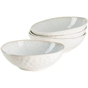 MÄSER Frozen Cereal Bowls Set with Speckled Glaze and Organic Shaping, 4 Ceramic Bowls in Exciting Vintage Look, Stoneware, White, 550 MÄSER Frozen Cereal Bowls Set with Speckled Glaze and Organic Shaping, 4 Ceramic Bowls in Exciting Vintage Look, Stoneware, White, 550