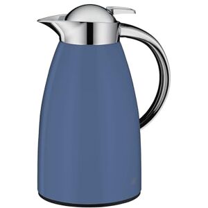 Alfi SIGNO 1.0 L, Blue Matt, Stainless Steel Vacuum Flask with Hygienic Tempered Glass Insert, Screw Cap with Comfortable Push Button, Ergonomic Handle, with One Hand, Ideal as a Coffee Pot, Teapot Alfi SIGNO 1.0 L, Blue Matt, Stainless Steel Vacuum Flask with Hygienic Tempered Glass Insert, Screw Cap with Comfortable Push Button, Ergonomic Handle, with One Hand, Ideal as a Coffee Pot, Teapot