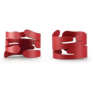 Alessi Barkring BM17S2 R Set of Two Design Napkin Holders with Nature Inspired Decoration, in Steel Colored with Epoxy Resin, Red Alessi Barkring BM17S2 R Set of Two Design Napkin Holders with Nature Inspired Decoration, in Steel Colored with Epoxy Resin, Red