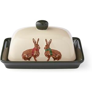 Cooksmart Christmas Heritage Hare Butter Dish Glass Butter Dish with Lid for Kitchen & Table Durable Ceramic & Glass Storage Container Stylish Country Design Butter Tray for Everyday Use Cooksmart Christmas Heritage Hare Butter Dish Glass Butter Dish with Lid for Kitchen & Table Durable Ceramic & Glass Storage Container Stylish Country Design Butter Tray for Everyday Use