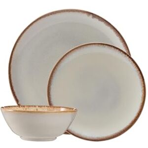 Mason Cash Reactive Cream Stoneware Dinner Set 12-Piece Tableware Collection with Reactive Glaze Finish Includes 4 Dinner Plates, 4 Side Plates & 4 Bowls Dishwasher & Microwave Safe Mason Cash Reactive Cream Stoneware Dinner Set 12-Piece Tableware Collection with Reactive Glaze Finish Includes 4 Dinner Plates, 4 Side Plates & 4 Bowls Dishwasher & Microwave Safe