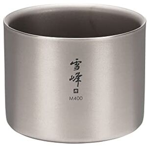 Snow Peak Titanium Double Wall Stacking Mug M400, Grey, Ultralight Japanese Titanium Mug for Camping & Outdoors, D 3.7" H 2.9 Snow Peak Titanium Double Wall Stacking Mug M400, Grey, Ultralight Japanese Titanium Mug for Camping & Outdoors, D 3.7" H 2.9