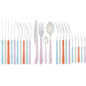 Premier Housewares Bright 24Pc Multi Pastel Coloured Cutlery Vibrant Cutlery set For Kitchen Stainless Steel Knives And Fork Set For Breakfast Ergonomic Cutlery Set For Lunch Premier Housewares Bright 24Pc Multi Pastel Coloured Cutlery Vibrant Cutlery set For Kitchen Stainless Steel Knives And Fork Set For Breakfast Ergonomic Cutlery Set For Lunch