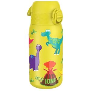 Ion8 Lightweight Steel Kids Water Bottle, 400ml/13oz, Non-Insulated, Leak Proof, Easy to Open, Secure Lock, Dishwasher Safe, Fits Cup Holders, Carry Handle, Metal Water Bottle, Yellow, Dinosaurs Ion8 Lightweight Steel Kids Water Bottle, 400ml/13oz, Non-Insulated, Leak Proof, Easy to Open, Secure Lock, Dishwasher Safe, Fits Cup Holders, Carry Handle, Metal Water Bottle, Yellow, Dinosaurs