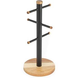 Salter BW13566EU7 Toronto Mug Tree – Acacia Wood Cup Holder for Kitchen Countertop Tabletop, 6 Branch Display Stand for Coffee Mugs/Tea Cups, Freestanding Sturdy Steel Storage Rack, Black Salter BW13566EU7 Toronto Mug Tree – Acacia Wood Cup Holder for Kitchen Countertop Tabletop, 6 Branch Display Stand for Coffee Mugs/Tea Cups, Freestanding Sturdy Steel Storage Rack, Black