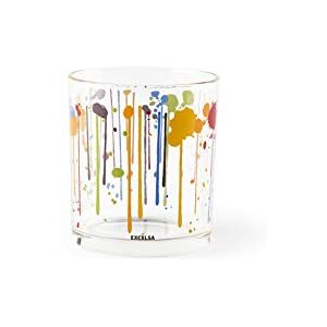 Excelsa Dripping Set of 3 Water Glasses, Glass Excelsa Dripping Set of 3 Water Glasses, Glass