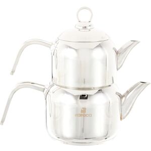KARACA Manes Stainless Steel Induction Teapot Set, Mini, Teapot & Lid (0.85L), Tea Kettle (1.20L), Metal KARACA Manes Stainless Steel Induction Teapot Set, Mini, Teapot & Lid (0.85L), Tea Kettle (1.20L), Metal