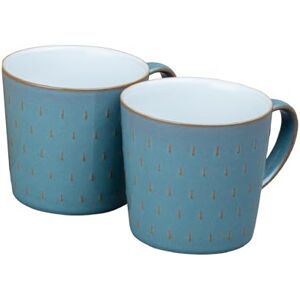 Denby Azure Blue Patterned Coffee Mug Set of 2-400ml Large Stoneware Ceramic Cascade Tea Mug Set for Home & Office Dishwasher Safe, Microwave Safe Blue, White, Brown Chip Resistant Denby Azure Blue Patterned Coffee Mug Set of 2-400ml Large Stoneware Ceramic Cascade Tea Mug Set for Home & Office Dishwasher Safe, Microwave Safe Blue, White, Brown Chip Resistant