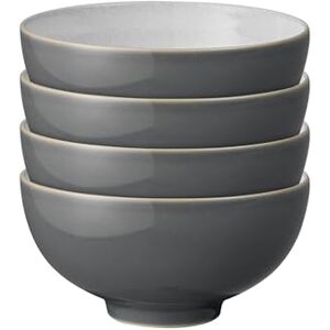 Denby Elements Fossil Grey Rice Bowls Set of 4 Dishwasher Microwave Safe Crockery 480ml 13cm Dark Grey, White Ceramic Stoneware Tableware Chip & Crack Resistant Soup Bowls Denby Elements Fossil Grey Rice Bowls Set of 4 Dishwasher Microwave Safe Crockery 480ml 13cm Dark Grey, White Ceramic Stoneware Tableware Chip & Crack Resistant Soup Bowls
