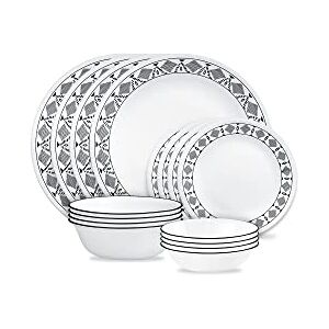 Corelle Cusco 16pc, Service for 4, Dinnerware Set, 8 Plates 8 Bowls, Chip & Break Resistant, Dinner Plates and Dinner Bowls, ware Plates, White Corelle Cusco 16pc, Service for 4, Dinnerware Set, 8 Plates 8 Bowls, Chip & Break Resistant, Dinner Plates and Dinner Bowls, ware Plates, White