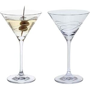 Dartington Crystal Twilight Martini, Set of 2 Crystal Martini Glasses 183mm 210ml A Simple Swirling Design Wraps Around This Contemporary Martini Glass Gift for Family or Friends Dartington Crystal Twilight Martini, Set of 2 Crystal Martini Glasses 183mm 210ml A Simple Swirling Design Wraps Around This Contemporary Martini Glass Gift for Family or Friends