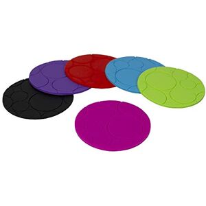 Home Basics Non-Slip Round Multicolor Silicone Coasters by Set of 6 Heat Resistant Indoor and Outdoor Coffee Table, Kitchen, Bar, Office Table Top Protection Home Basics Non-Slip Round Multicolor Silicone Coasters by Set of 6 Heat Resistant Indoor and Outdoor Coffee Table, Kitchen, Bar, Office Table Top Protection