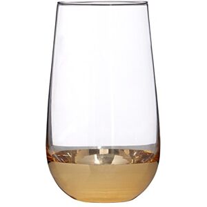 Premier Housewares Horizon Highball Glasses, Clear/Gold, 8 x 8 x 15 cm Premier Housewares Horizon Highball Glasses, Clear/Gold, 8 x 8 x 15 cm