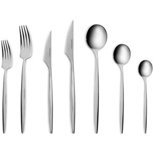 KARACA Braga 84-Piece Cutlery Set for 12 People with Forks, Spoons, Knives, Modern Stainless Steel Flatware, Dishwasher Safe, Silver KARACA Braga 84-Piece Cutlery Set for 12 People with Forks, Spoons, Knives, Modern Stainless Steel Flatware, Dishwasher Safe, Silver