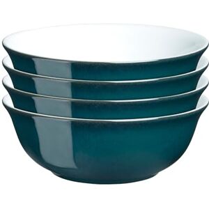 Denby Greenwich Cereal Bowls Set of 4 Dishwasher Microwave Safe Crockery 650ml, 16.5cm Glazed Ceramic Stoneware Tableware Green, White Chip & Crack Resistant Soup Bowls Denby Greenwich Cereal Bowls Set of 4 Dishwasher Microwave Safe Crockery 650ml, 16.5cm Glazed Ceramic Stoneware Tableware Green, White Chip & Crack Resistant Soup Bowls