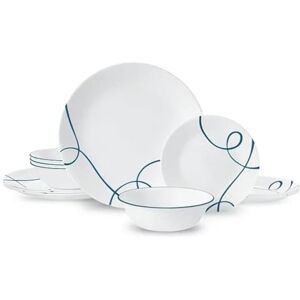 Corelle Lia 12-Piece Chips & Cracks Resistant Dinnerware Set, Service for 4 Corelle Lia 12-Piece Chips & Cracks Resistant Dinnerware Set, Service for 4