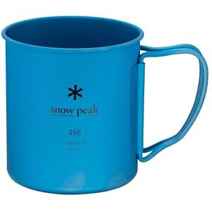 Snow Peak Titanium Single Walled Mug 450ml, Blue, Ultralight Japanese Titanium Mug for Camping & Outdoors Snow Peak Titanium Single Walled Mug 450ml, Blue, Ultralight Japanese Titanium Mug for Camping & Outdoors