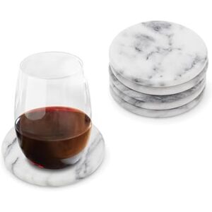 Fox Run 48749 Natural White Polished Marble Stone Coasters, Set of 6 Fox Run 48749 Natural White Polished Marble Stone Coasters, Set of 6