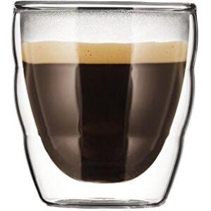 Bodum Double Walled Glasses Pack of 2 PILATUS- 80ml Espresso Cups Dishwasher Safe Thermal Cup Mouth-Blown Borosilicate Glass Bodum Double Walled Glasses Pack of 2 PILATUS- 80ml Espresso Cups Dishwasher Safe Thermal Cup Mouth-Blown Borosilicate Glass