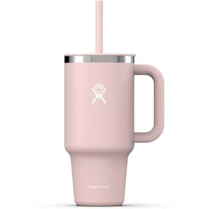 Hydro Flask Travel Tumbler 946 ml (32 oz) with Closable Press-In Straw Lid Stainless Steel Double Wall Vacuum Insulated Splash resistant lid Trillium Hydro Flask Travel Tumbler 946 ml (32 oz) with Closable Press-In Straw Lid Stainless Steel Double Wall Vacuum Insulated Splash resistant lid Trillium