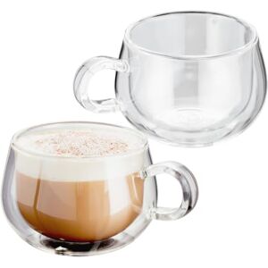 Judge Double Walled Glass Cappuccino Coffee Handled Cups, Set of 2, 225ml Vacuum Insulated, Handcrafted Artisan Strong, Heat Resistant Judge Double Walled Glass Cappuccino Coffee Handled Cups, Set of 2, 225ml Vacuum Insulated, Handcrafted Artisan Strong, Heat Resistant