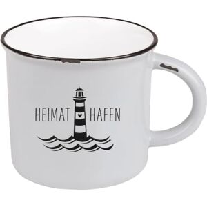 Grafik Werkstatt Grafik-Werkstatt Vintage Coffee Cup, Ceramic Mug to Give as a Gift, 400 ml, Maritime, Home Port, Grey Grafik Werkstatt Grafik-Werkstatt Vintage Coffee Cup, Ceramic Mug to Give as a Gift, 400 ml, Maritime, Home Port, Grey