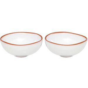 Premier Housewares Calisto Glazed Terracotta Mini Bowls, White, Set of 2 Premier Housewares Calisto Glazed Terracotta Mini Bowls, White, Set of 2