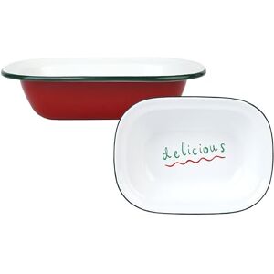 Talking Tables Enamelware Red Serving Dish with Delicious Print Cake Pan BBQ Sharing Plate Salad or Party Snack Tray Durable Unbreakable Metal Enamel, Tableware, Xmas, Camping 20cm Talking Tables Enamelware Red Serving Dish with Delicious Print Cake Pan BBQ Sharing Plate Salad or Party Snack Tray Durable Unbreakable Metal Enamel, Tableware, Xmas, Camping 20cm