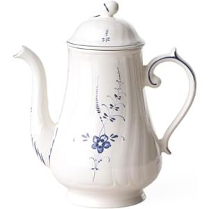 Villeroy & Boch Old Luxembourg Coffee Pot, 1.3 Litre, Premium Porcelain, White/Blue Villeroy & Boch Old Luxembourg Coffee Pot, 1.3 Litre, Premium Porcelain, White/Blue