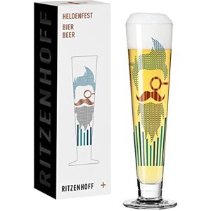 RITZENHOFF 1011010 Beer Glass 330 ml Heldenfest Series, Motif No. 10 Barber Round and Multicoloured Made in Germany RITZENHOFF 1011010 Beer Glass 330 ml Heldenfest Series, Motif No. 10 Barber Round and Multicoloured Made in Germany