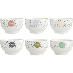 H&H Enjoy Set of 6 Bowls, Porcelain, Multicoloured, 550 ml H&H Enjoy Set of 6 Bowls, Porcelain, Multicoloured, 550 ml