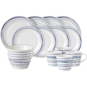 Royal Doulton Dinner Set, Stoneware, Designed to Mix & Match, 1815 Pacific Dinnerware Set, Blue Lines, 16 Piece Set Royal Doulton Dinner Set, Stoneware, Designed to Mix & Match, 1815 Pacific Dinnerware Set, Blue Lines, 16 Piece Set